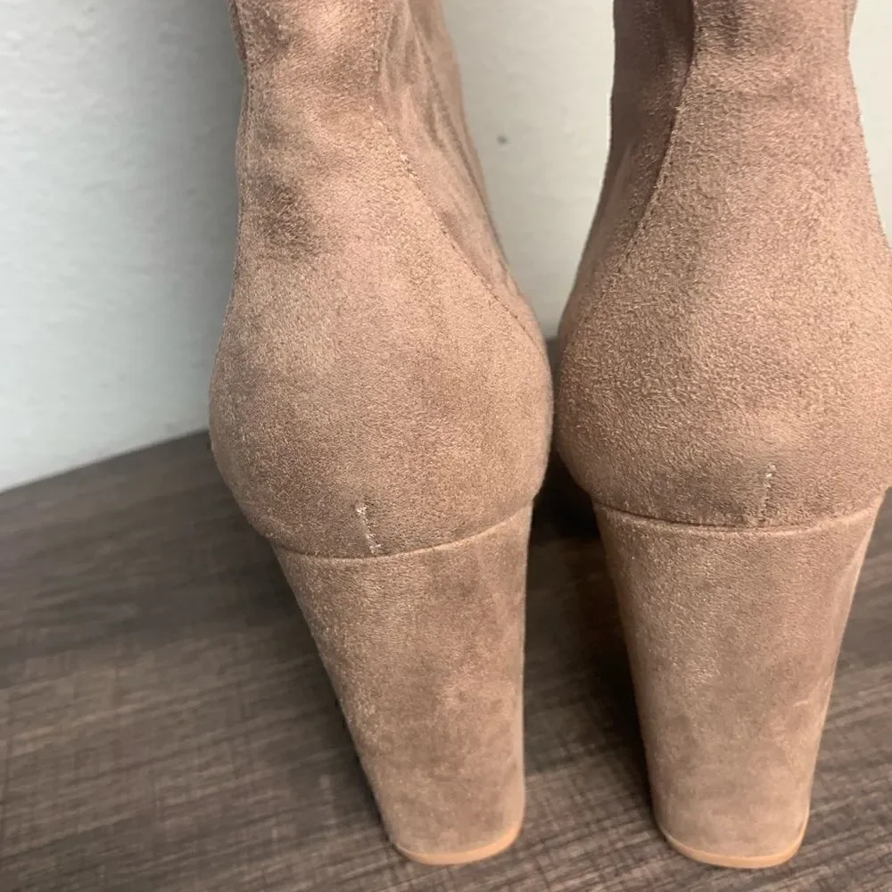 Chinese Laundry Tan Suede Over the Knee Boots tie in front 9
